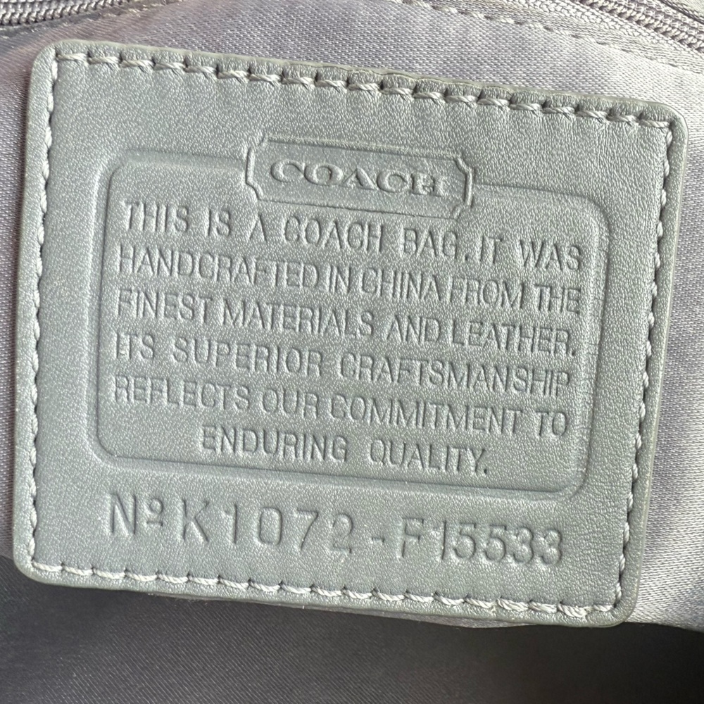 Coach Silver Signature Penelope Large Shopper Tote Bag with original Tag - Picture 14 of 15